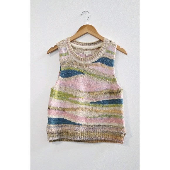 Pilcro Sweaters - Anthropologie Pilcro Multicolor Boho Knit Sweater Tank Top Women's size Medium